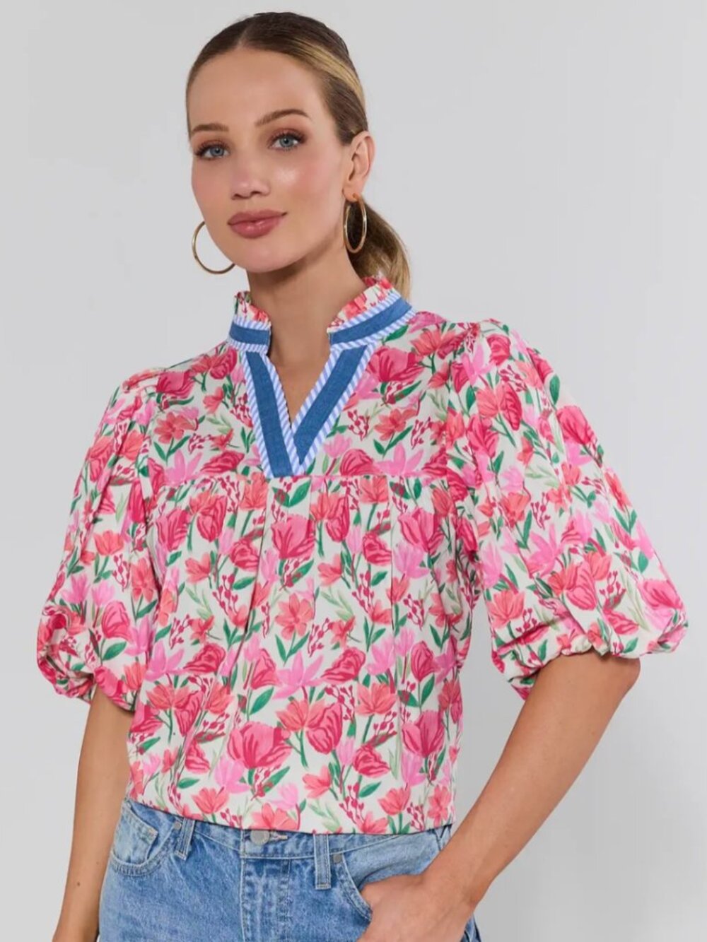 Avara Pink Floral Print Top